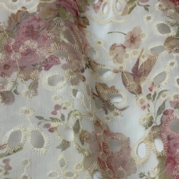 Solitaire Floral Pastel Maxi Dress Embroidered Eyelet Lace Romantic Boho Size M - Picture 5 of 8